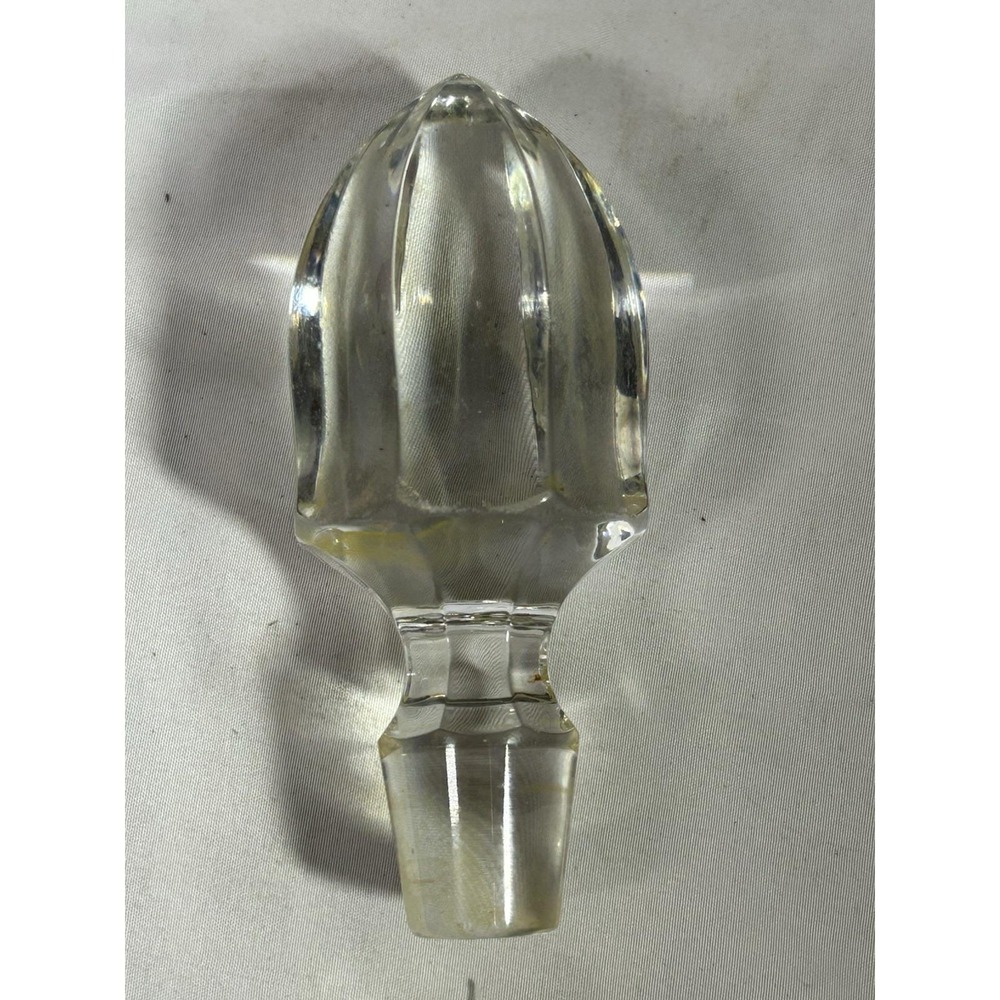 Vintage Large Glass Bottle Top Perfume Decanter Bottle Decor 4.5" Long